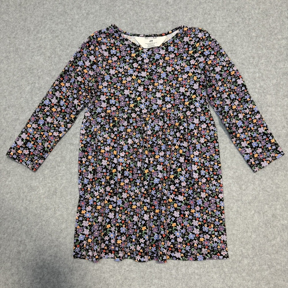 Floral Print H&M Toddler Girl Long Sleeve Dress 3/4T - EUC!